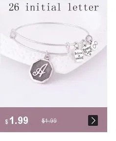 Grace Love Initial Expandable Wire Bangle Bracelet