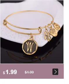 Grace Love Initial Expandable Wire Bangle Bracelet