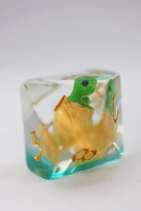 Green Dragon Hatchling RPG Dice Set