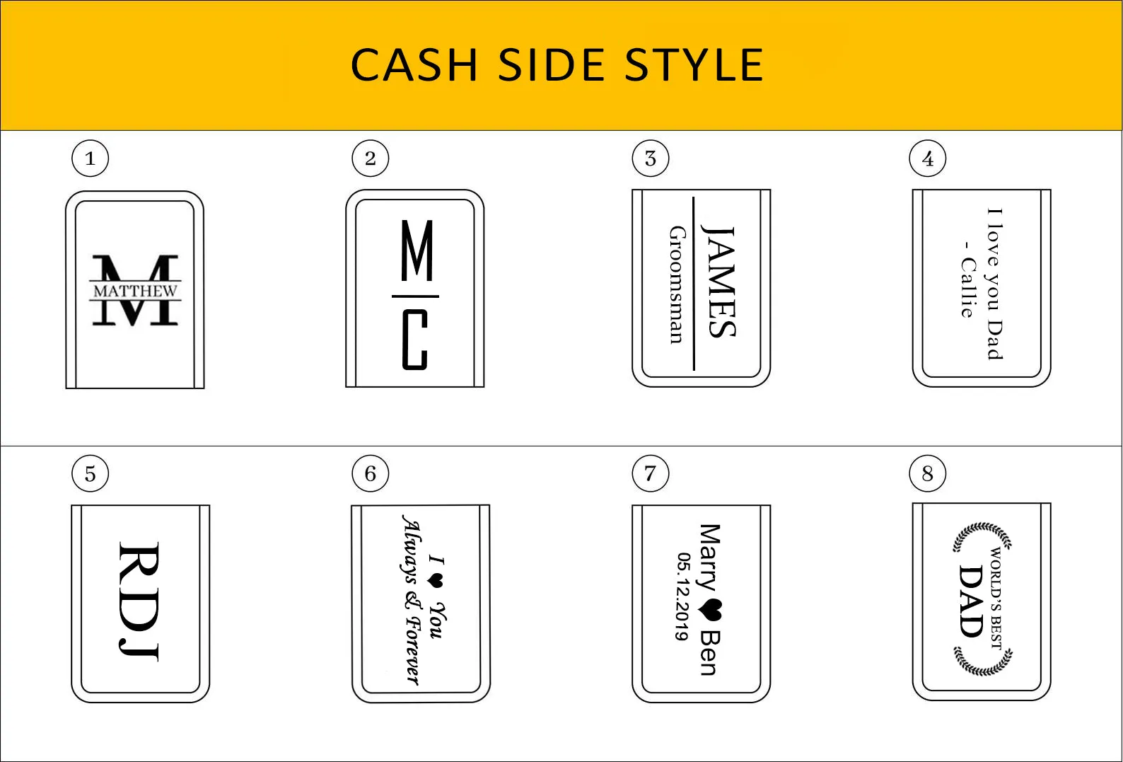 Groomsmen Gift Personalized Leather Money Clip Chain Card Holder
