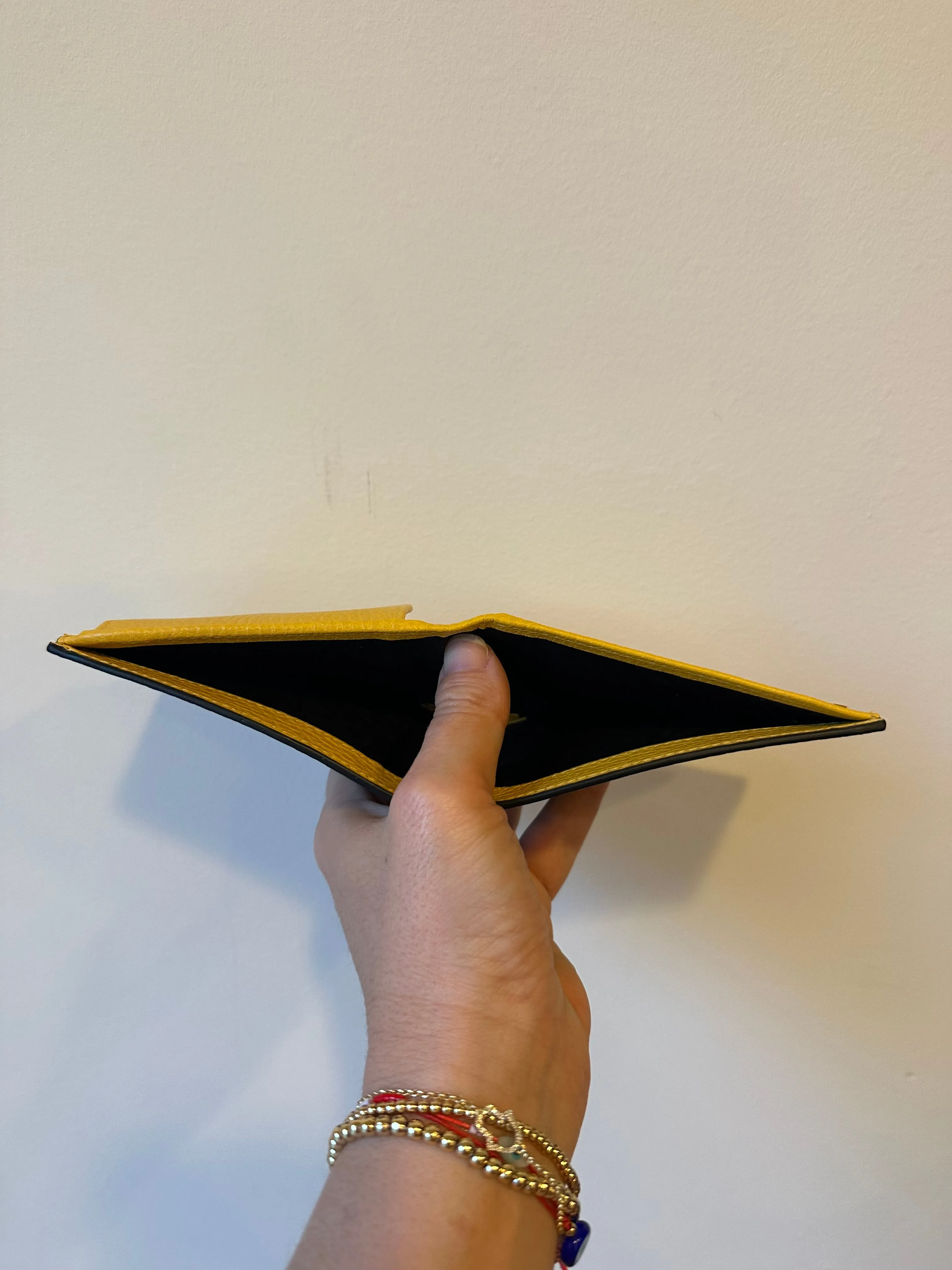 Gucci Black Bifold Short Wallet with Yellow Interior