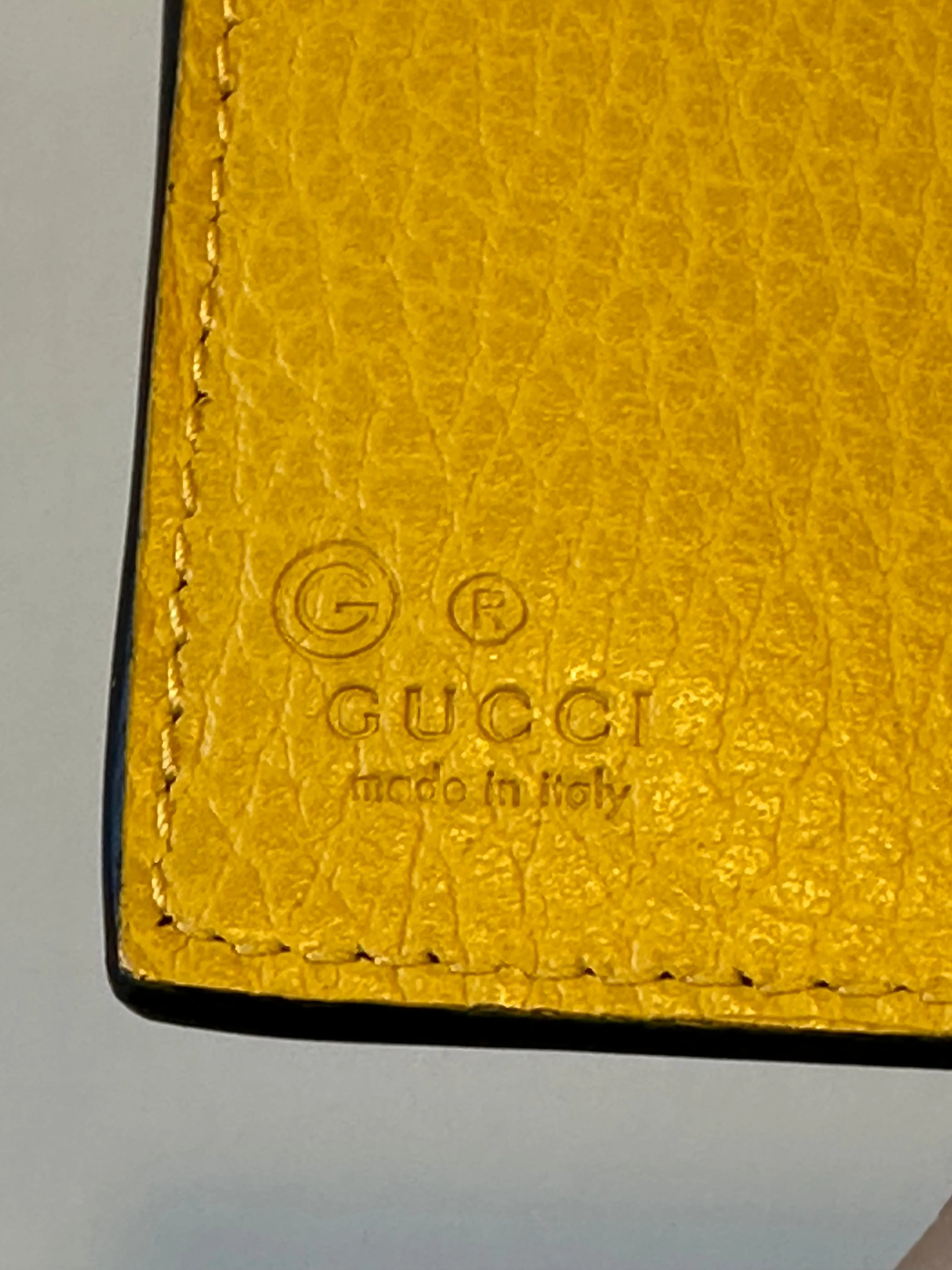 Gucci Black Bifold Short Wallet with Yellow Interior
