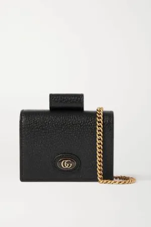 Gucci GG Small Coin Leather Chain Wallet Black