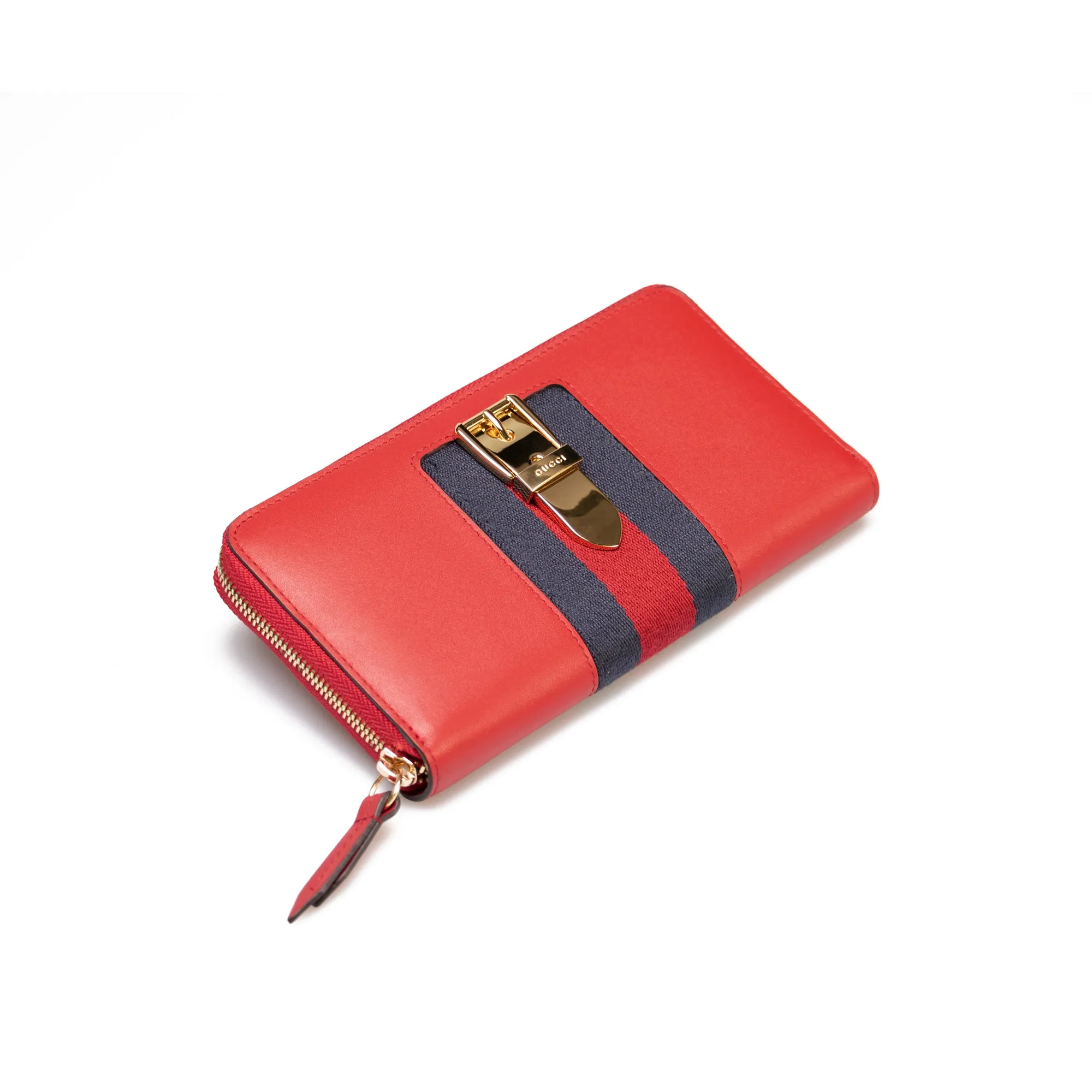 Gucci Sylvie Red Zip Around Wallet
