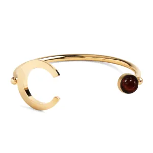 Halo Bangle with Red Tiger Eye