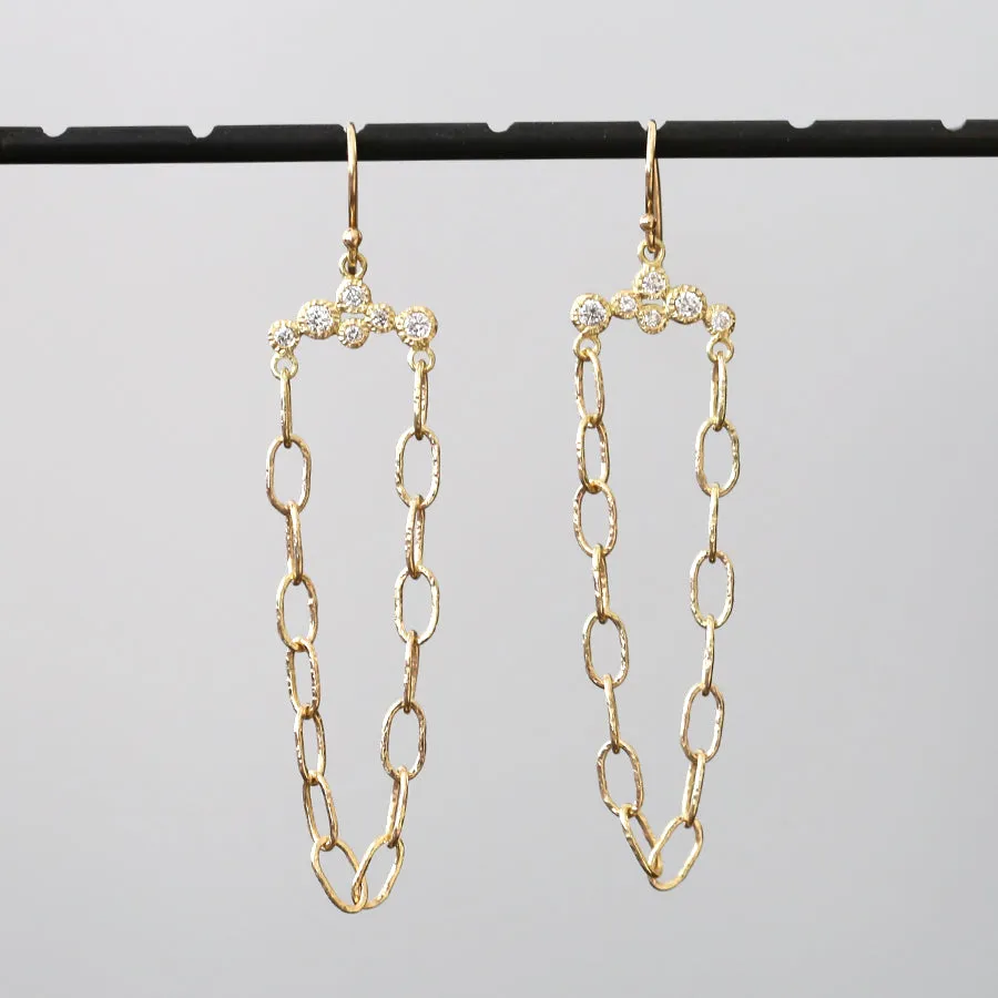 Handmade bubble chain bezel earrings
