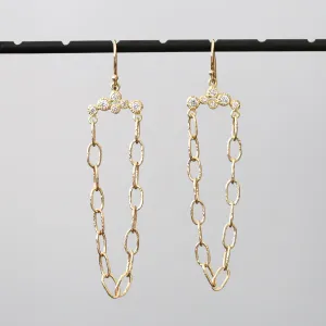 Handmade bubble chain bezel earrings