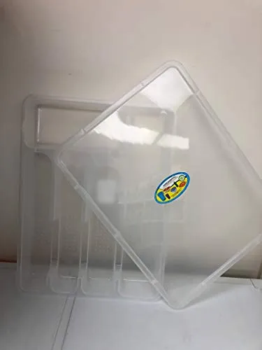 he-home essentials Flatware Tray lid-Closes Tightly-Silverware Drawer Utensils Organizer   Cover-Cutlery Plastic Tray with Cover lid-Clear