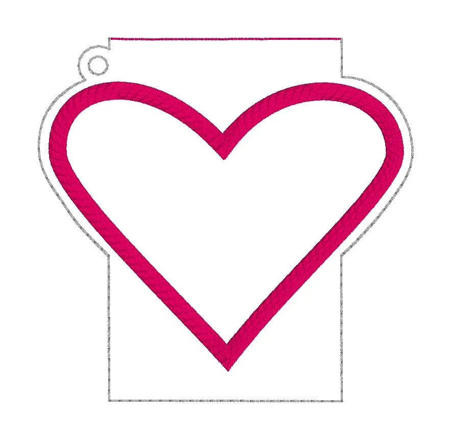 Heart applique Card holder 2 versions included 4x4 machine embroidery design DIGITAL DOWNLOAD