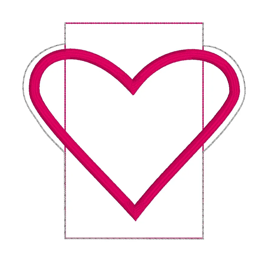 Heart applique Card holder 2 versions included 4x4 machine embroidery design DIGITAL DOWNLOAD