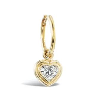 Heart Double Bubble Bezel Huggies