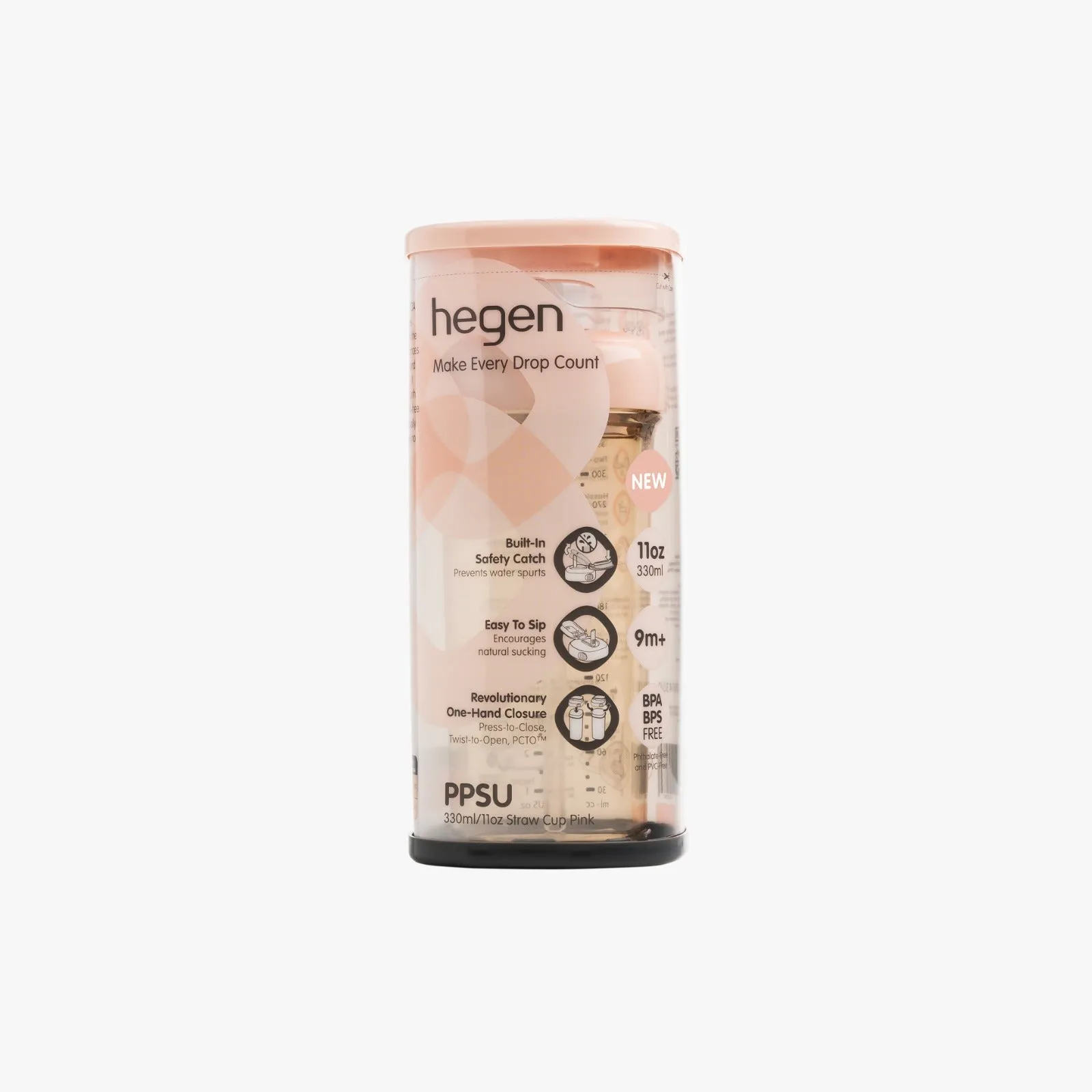 Hegen PCTO™ 330ml/11oz Straw Cup PPSU - Pink (New)