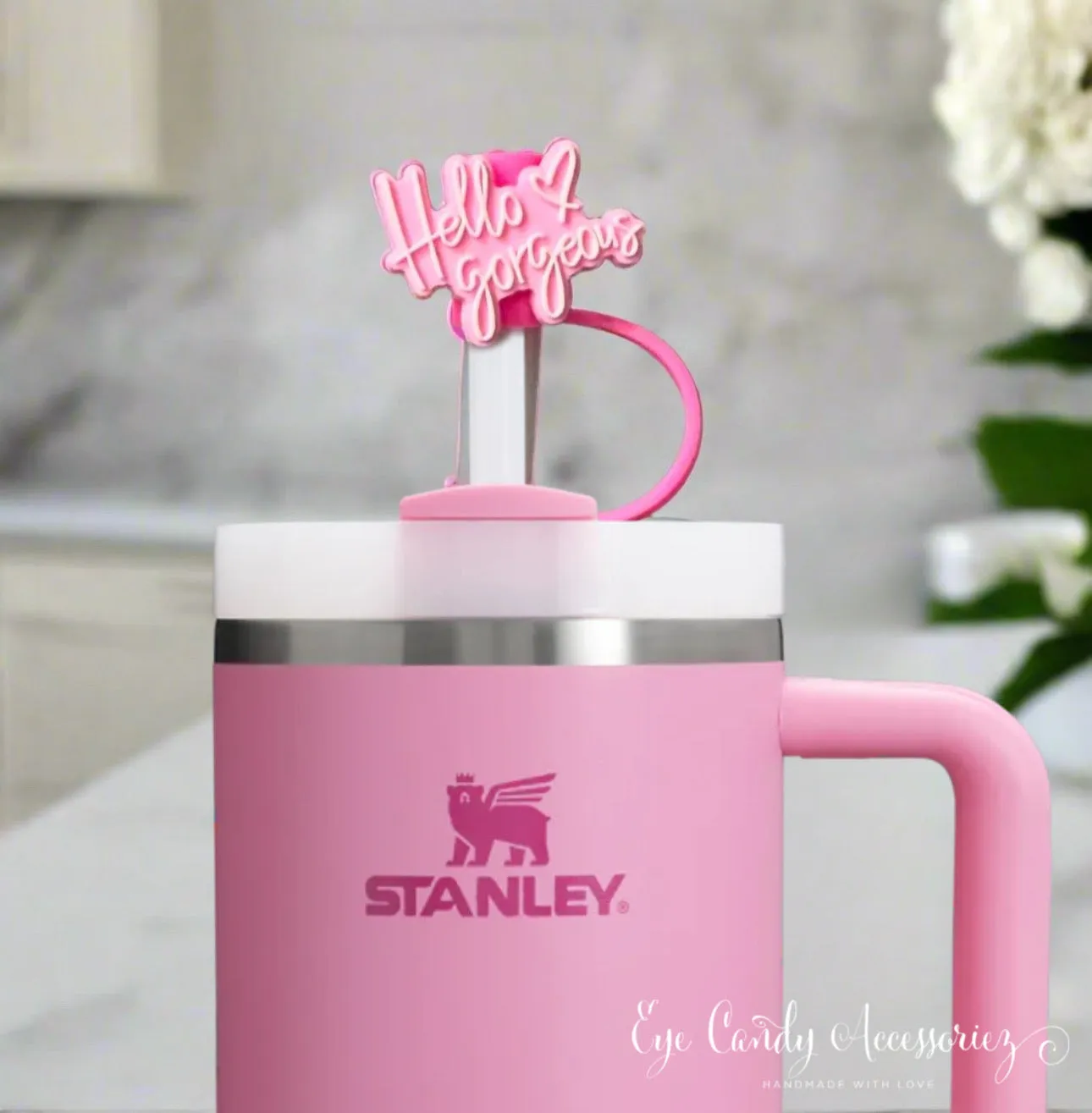 Hello Gorgeous Straw Topper Covers for Standard  & Stanley Straws