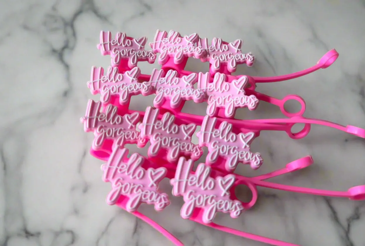 Hello Gorgeous Straw Topper Covers for Standard  & Stanley Straws