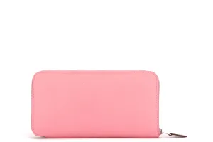 HERMES AZAP SILK IN ZIPPY WALLET (STAMP T) ROSE AZALEE EPSOM LEATHER, WITH BOX