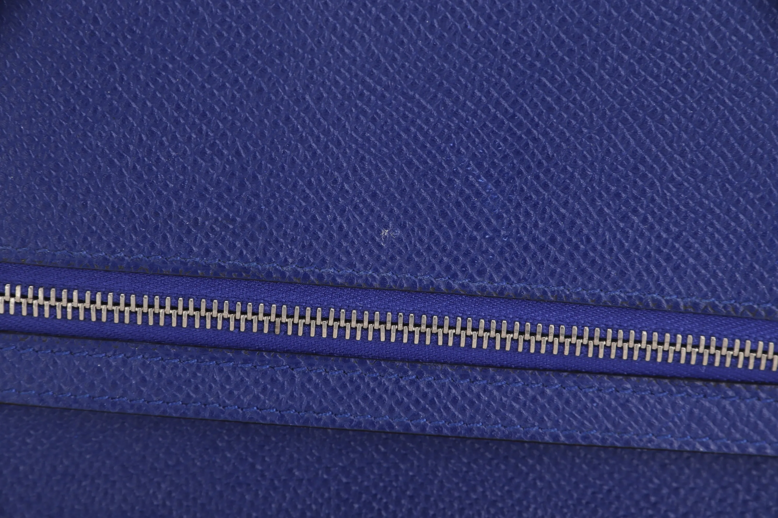 HERMES BEARN WALLET (STAMP R) BLUE ELECTRIC COLOR EPSOM LEATHER SILVER HARDWARE, NO DUST COVER & BOX