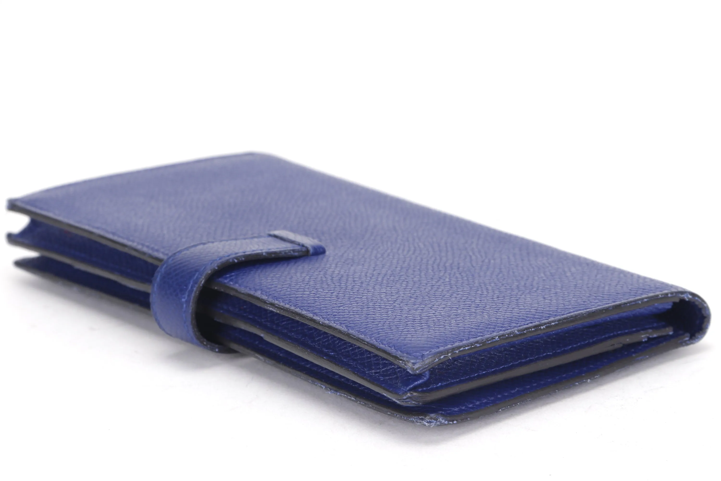 HERMES BEARN WALLET (STAMP R) BLUE ELECTRIC COLOR EPSOM LEATHER SILVER HARDWARE, NO DUST COVER & BOX