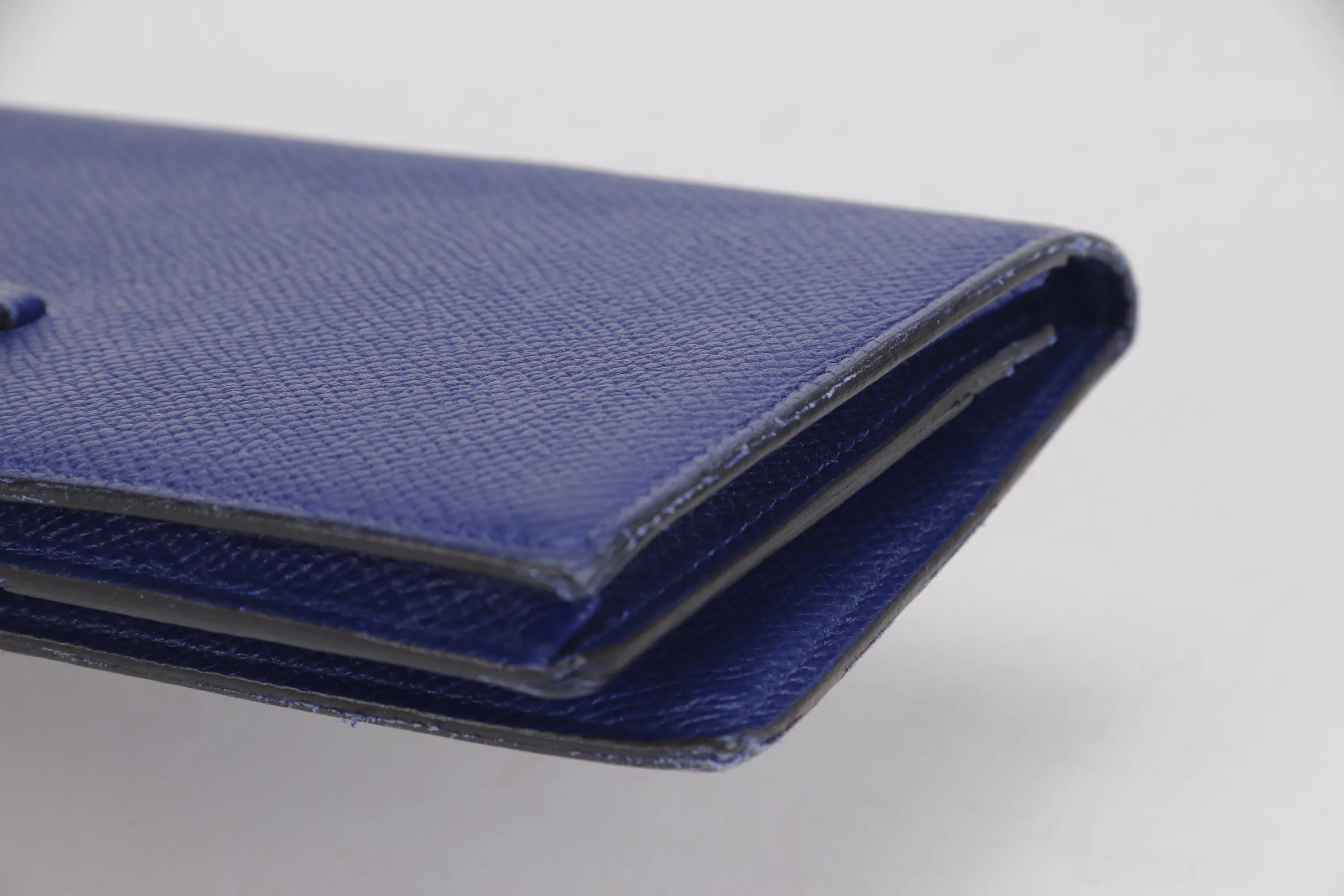 HERMES BEARN WALLET (STAMP R) BLUE ELECTRIC COLOR EPSOM LEATHER SILVER HARDWARE, NO DUST COVER & BOX