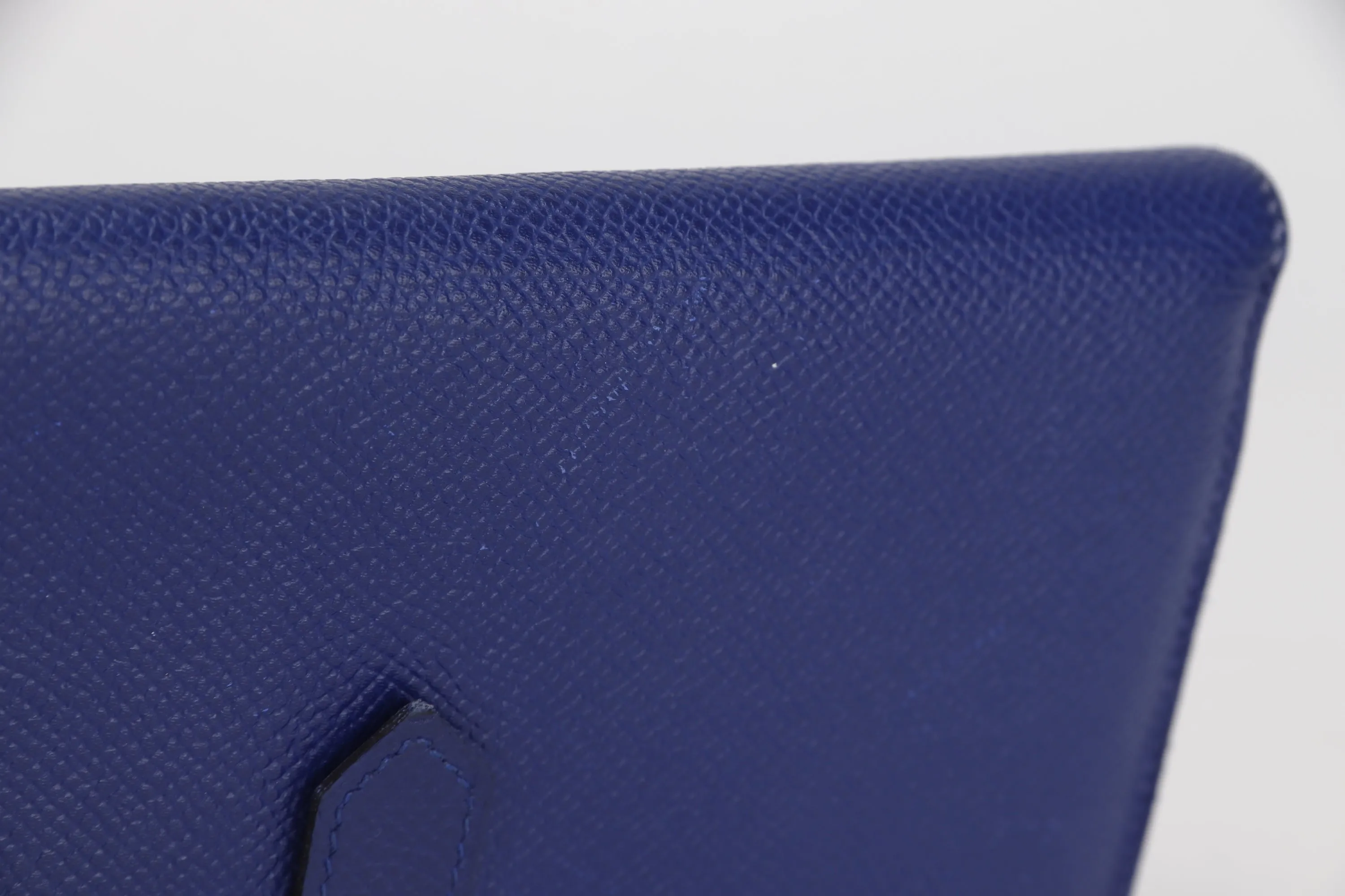 HERMES BEARN WALLET (STAMP R) BLUE ELECTRIC COLOR EPSOM LEATHER SILVER HARDWARE, NO DUST COVER & BOX