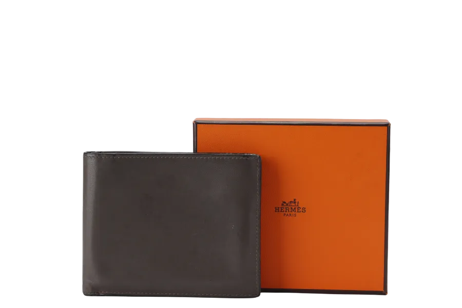 HERMES BIFOLD WALLET CALFSKIN (STAMP T) WITH BOX