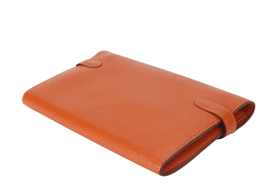 HERMES KELLY WALLET FEU CHEVRE LEATHER PALLADIUM HARDWARE STAMP T (2015) WITH DUST COVER