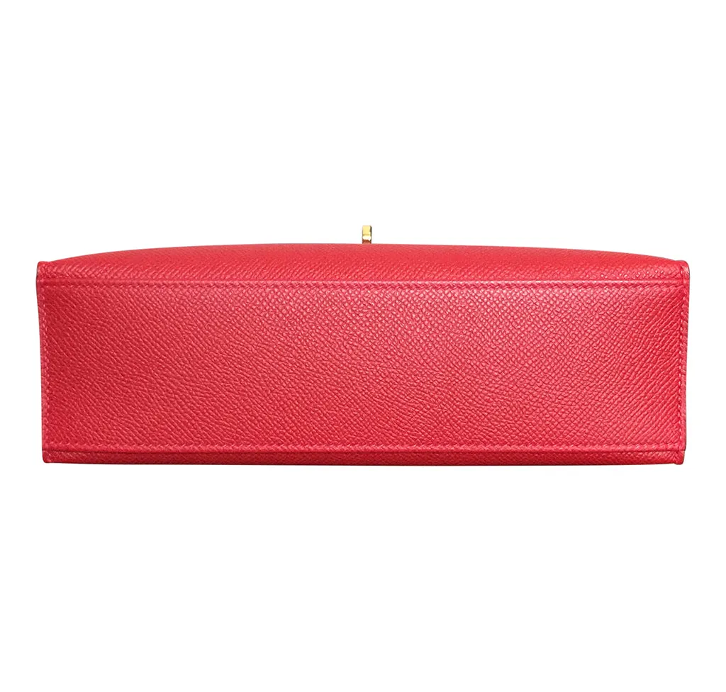Hermès Kelly Pochette Mini Rouge Casaque Epsom GHW Bag