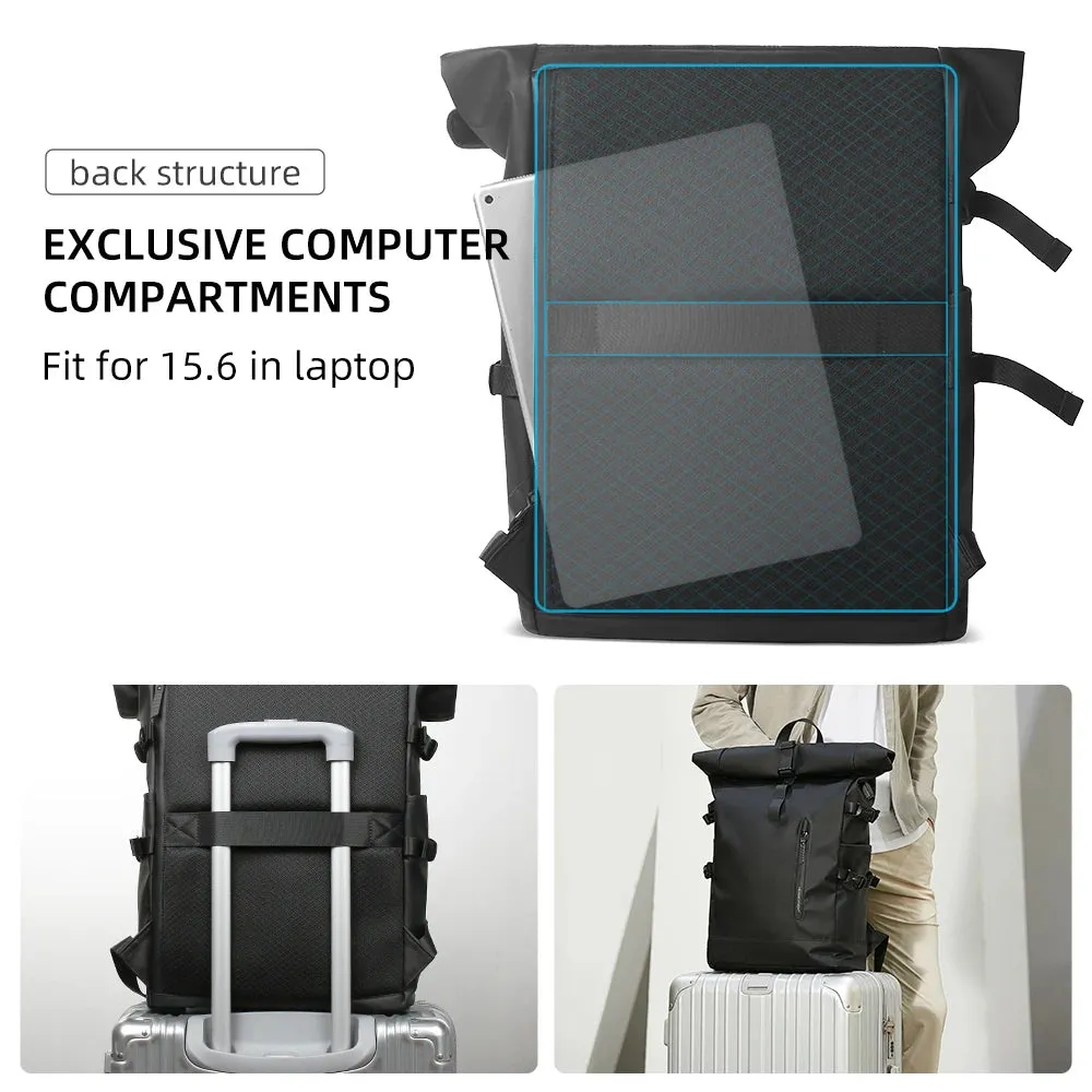 HK Expandable Travel Backpack for Men – Large Capacity Waterproof 15.6” Laptop Bag, Hiking Rucksack with USB Port
