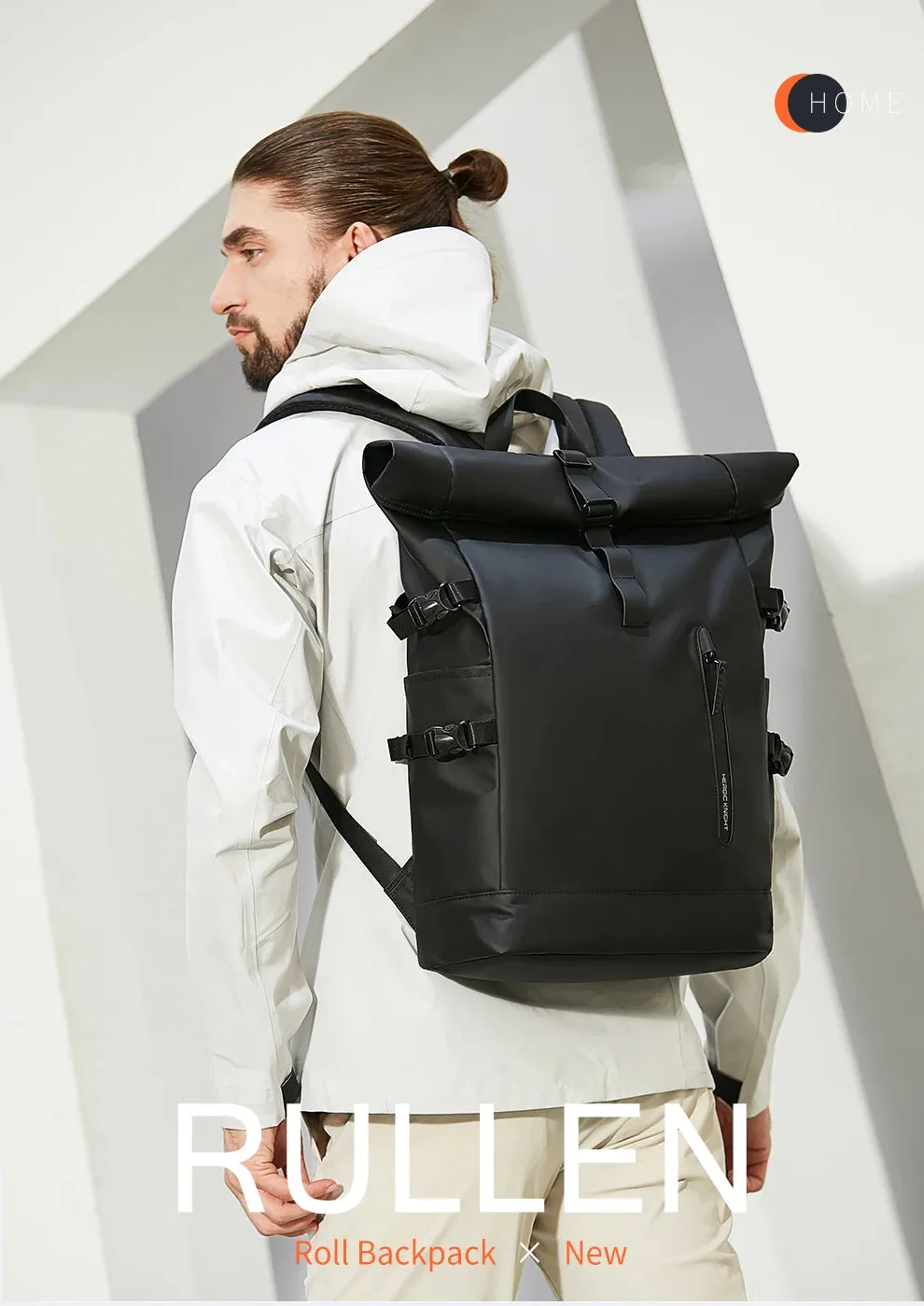 HK Expandable Travel Backpack for Men – Large Capacity Waterproof 15.6” Laptop Bag, Hiking Rucksack with USB Port