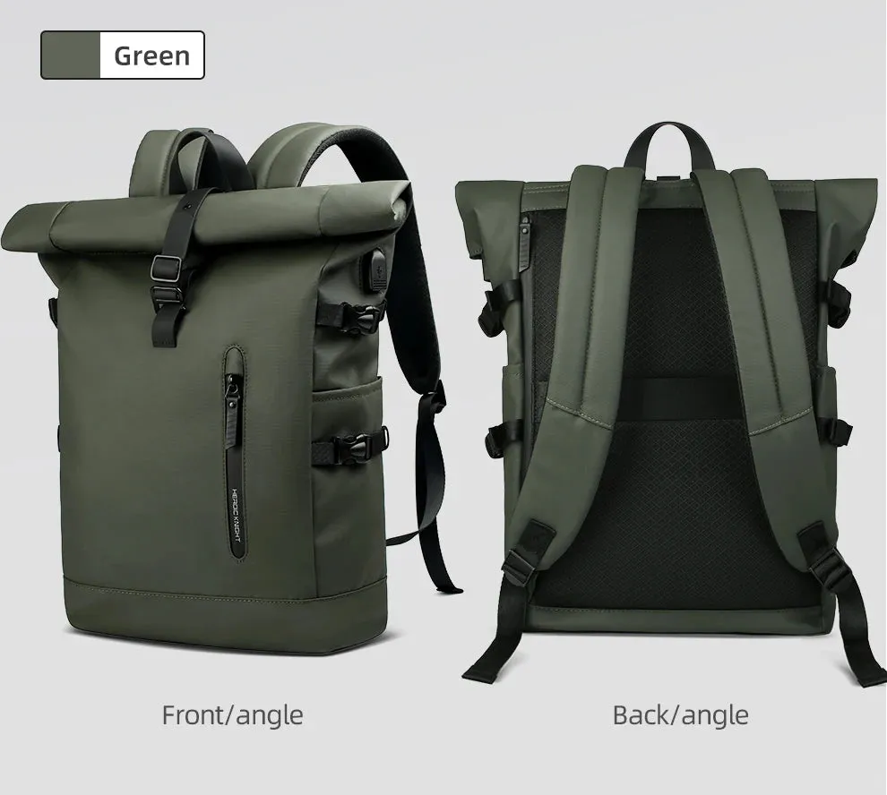 HK Expandable Travel Backpack for Men – Large Capacity Waterproof 15.6” Laptop Bag, Hiking Rucksack with USB Port