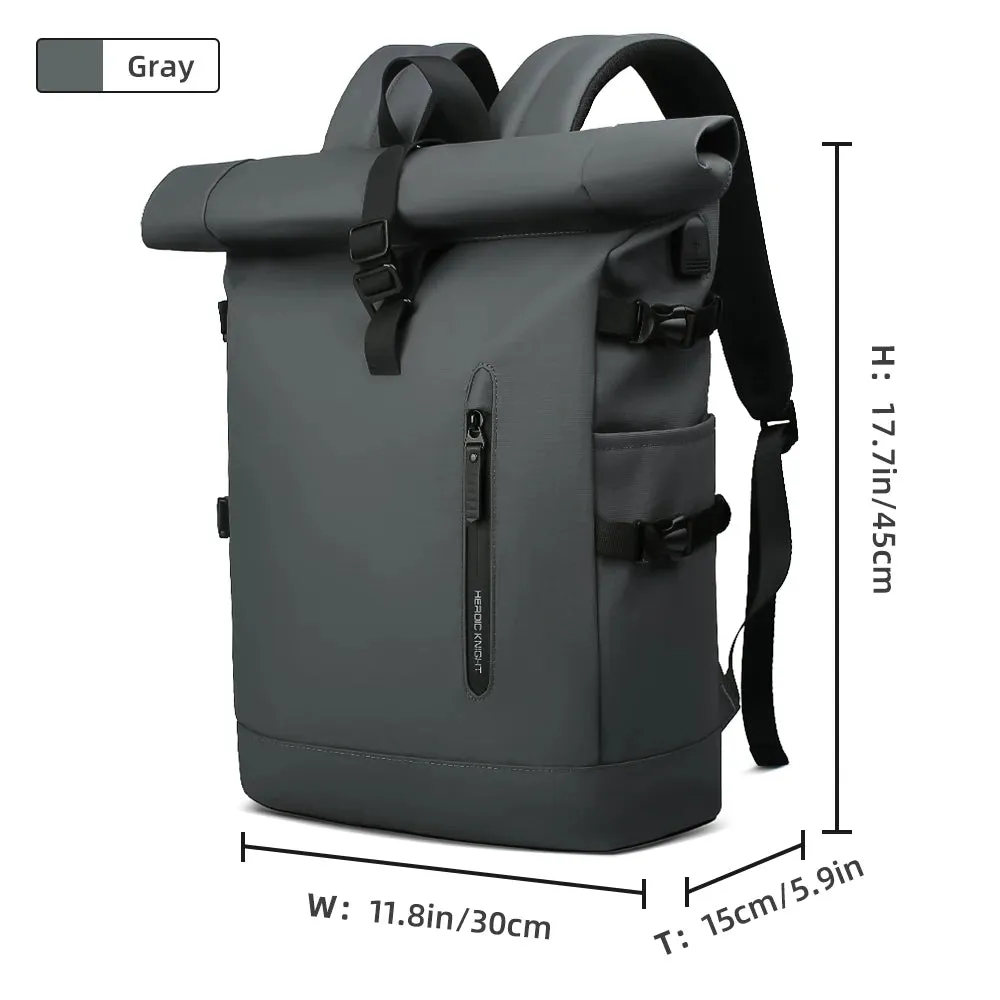 HK Expandable Travel Backpack for Men – Large Capacity Waterproof 15.6” Laptop Bag, Hiking Rucksack with USB Port
