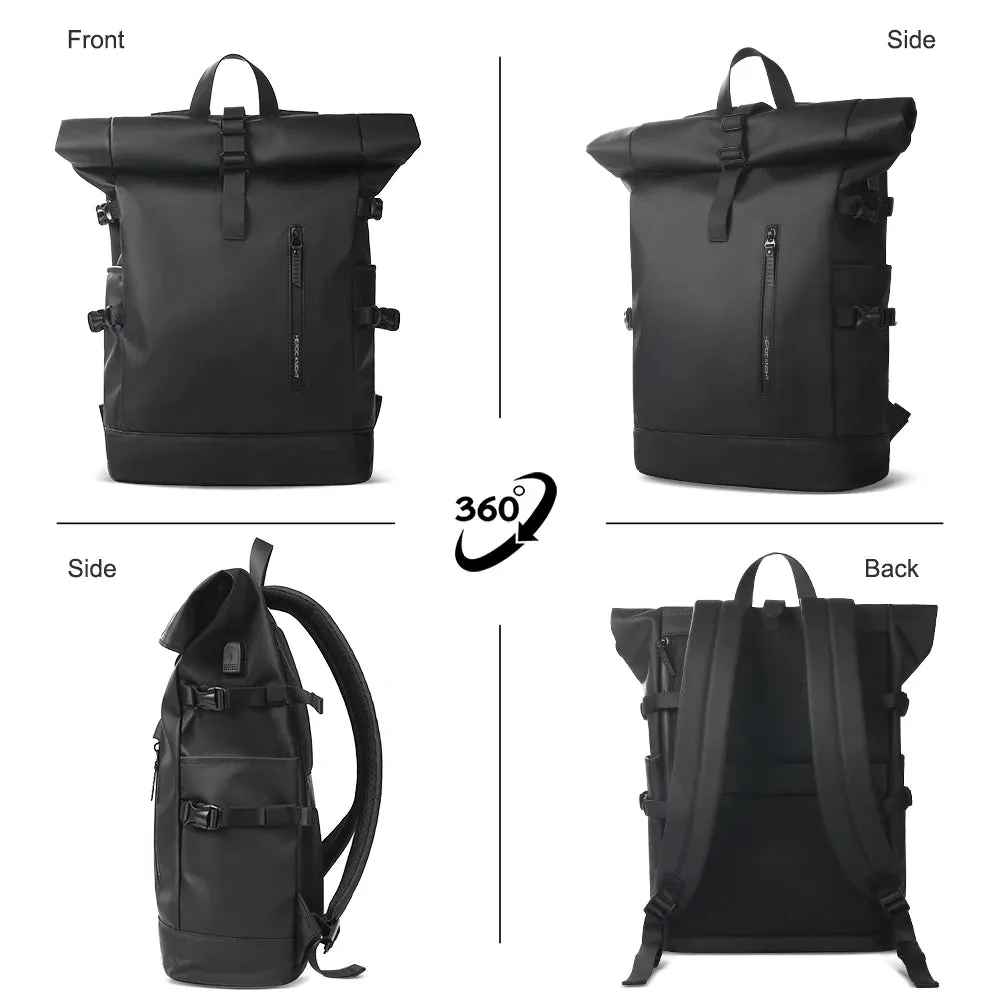 HK Expandable Travel Backpack for Men – Large Capacity Waterproof 15.6” Laptop Bag, Hiking Rucksack with USB Port