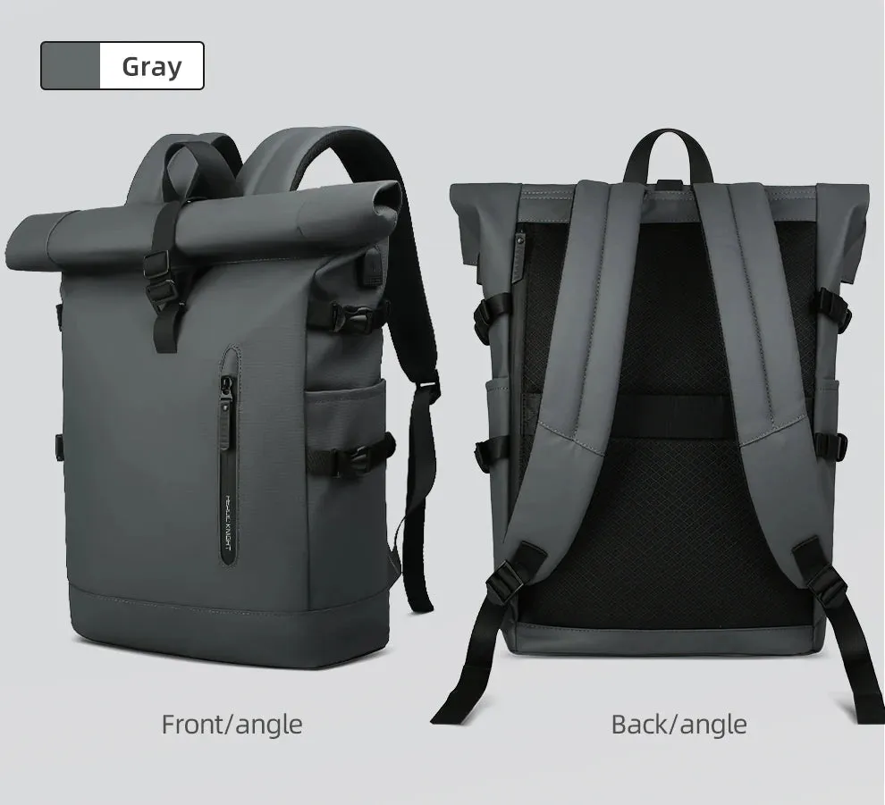 HK Expandable Travel Backpack for Men – Large Capacity Waterproof 15.6” Laptop Bag, Hiking Rucksack with USB Port