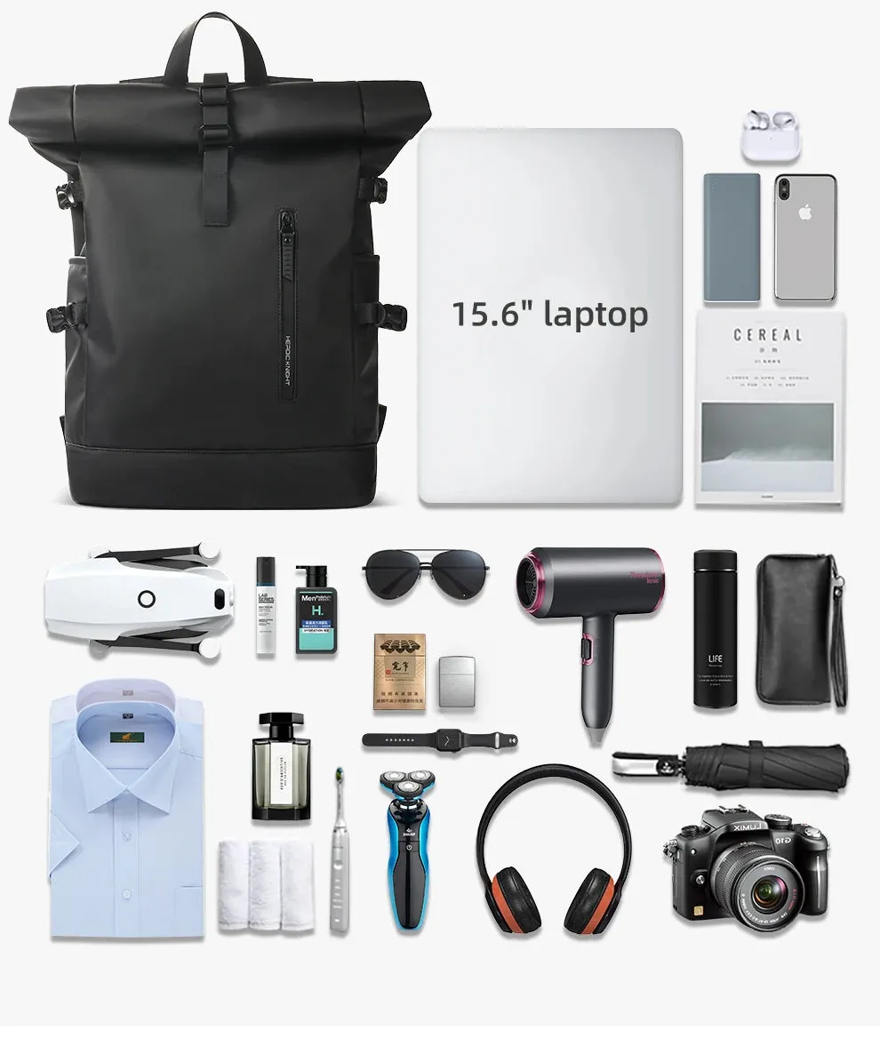 HK Expandable Travel Backpack for Men – Large Capacity Waterproof 15.6” Laptop Bag, Hiking Rucksack with USB Port