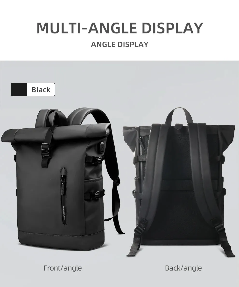 HK Expandable Travel Backpack for Men – Large Capacity Waterproof 15.6” Laptop Bag, Hiking Rucksack with USB Port