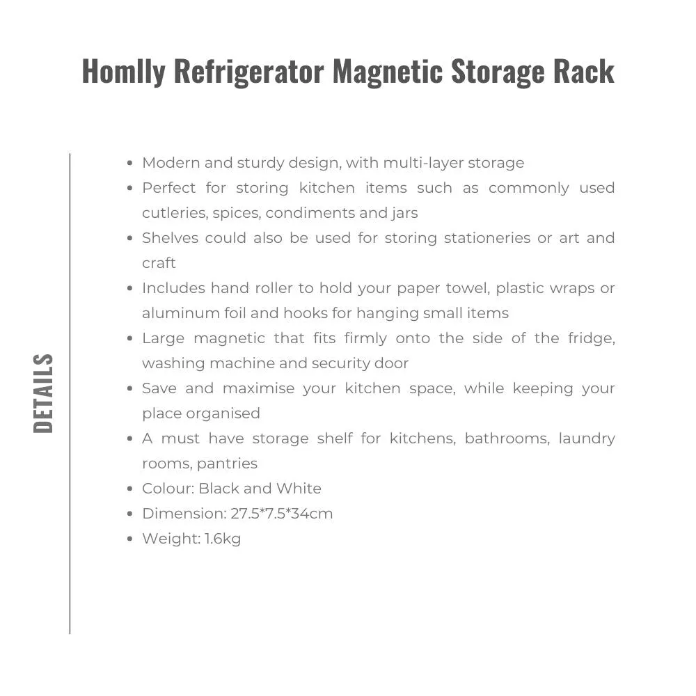 Homlly Refrigerator Magnetic Storage Rack