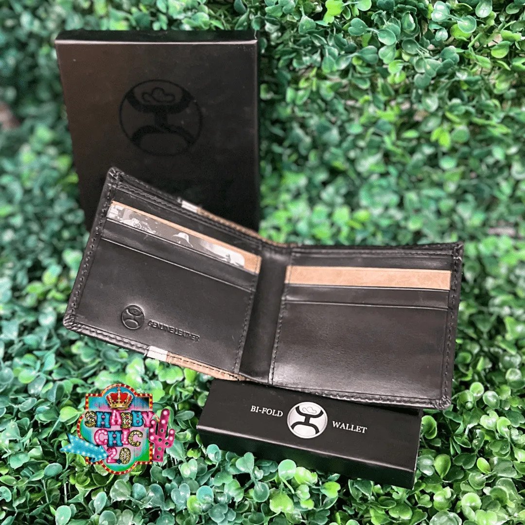 HOOEY  "TONKAWA" BIFOLD HOOEY WALLET BROWN/BLACK W/IVORY AZTEC