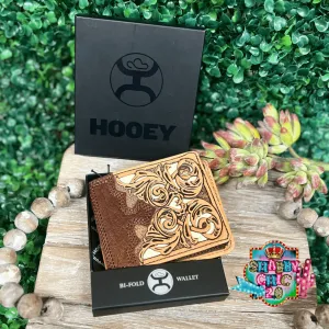 HOOEY  "TOP NOTCH" BIFOLD HOOEY WALLET TAN/ BROWN W/IVORY LEATHER