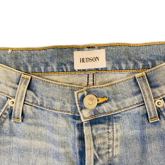 Hudson Crop Riley Relaxed Straight Jeans Light Wash