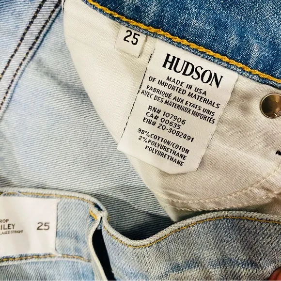 Hudson Crop Riley Relaxed Straight Jeans Light Wash