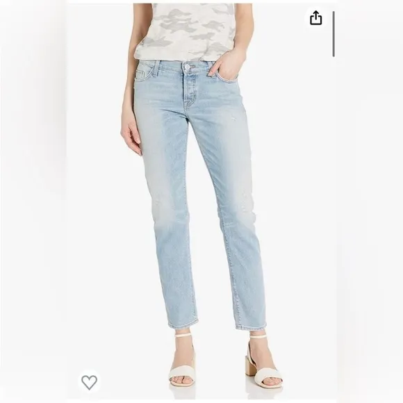 Hudson Crop Riley Relaxed Straight Jeans Light Wash
