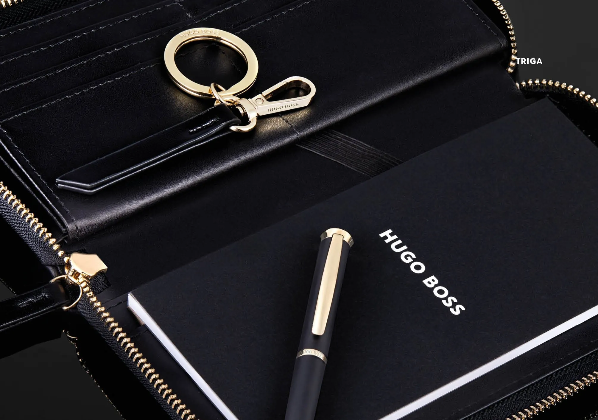 HUGO BOSS HPKO311A-Set Triga Black (organizer & key ring)