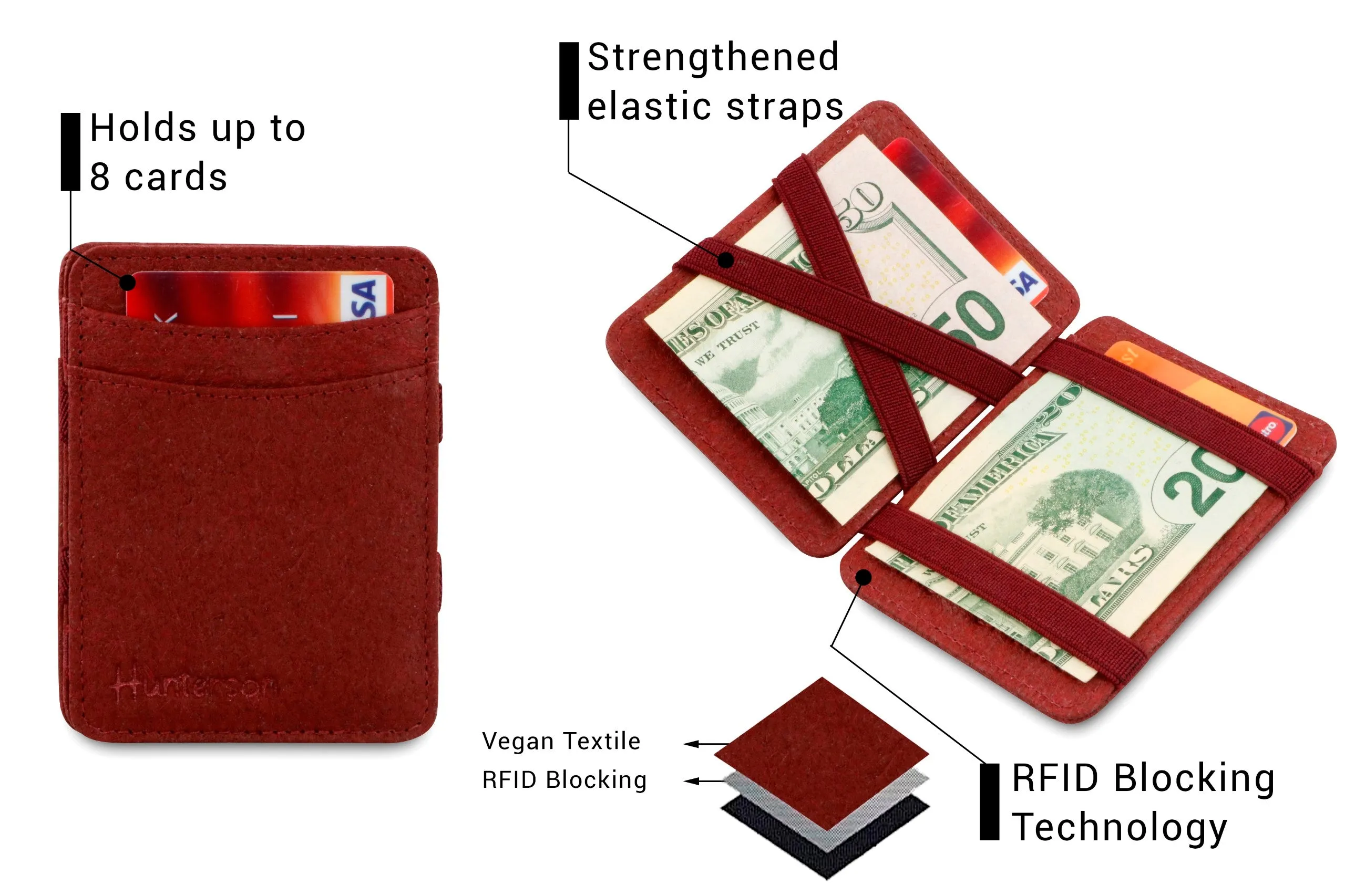 Hunterson Vegan RFID Magic Wallet