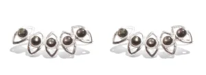 Hydra Ear Crawler in Silver with Black Mother of Pearl
