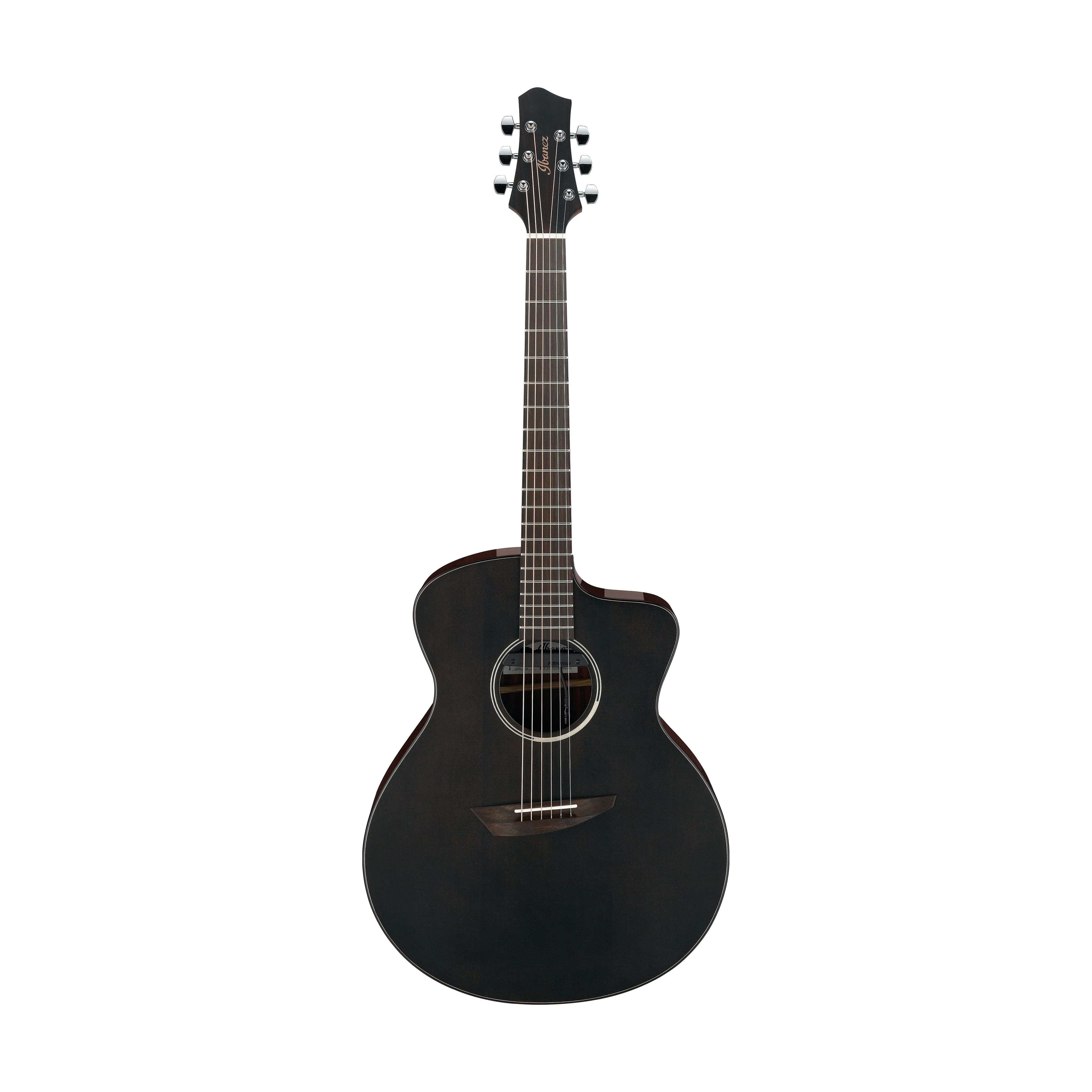 Ibanez Jon Gomm Signature JGM5 Guitar w/Gig Bag, Black Satin Top, Natural High Gloss Back and Sides