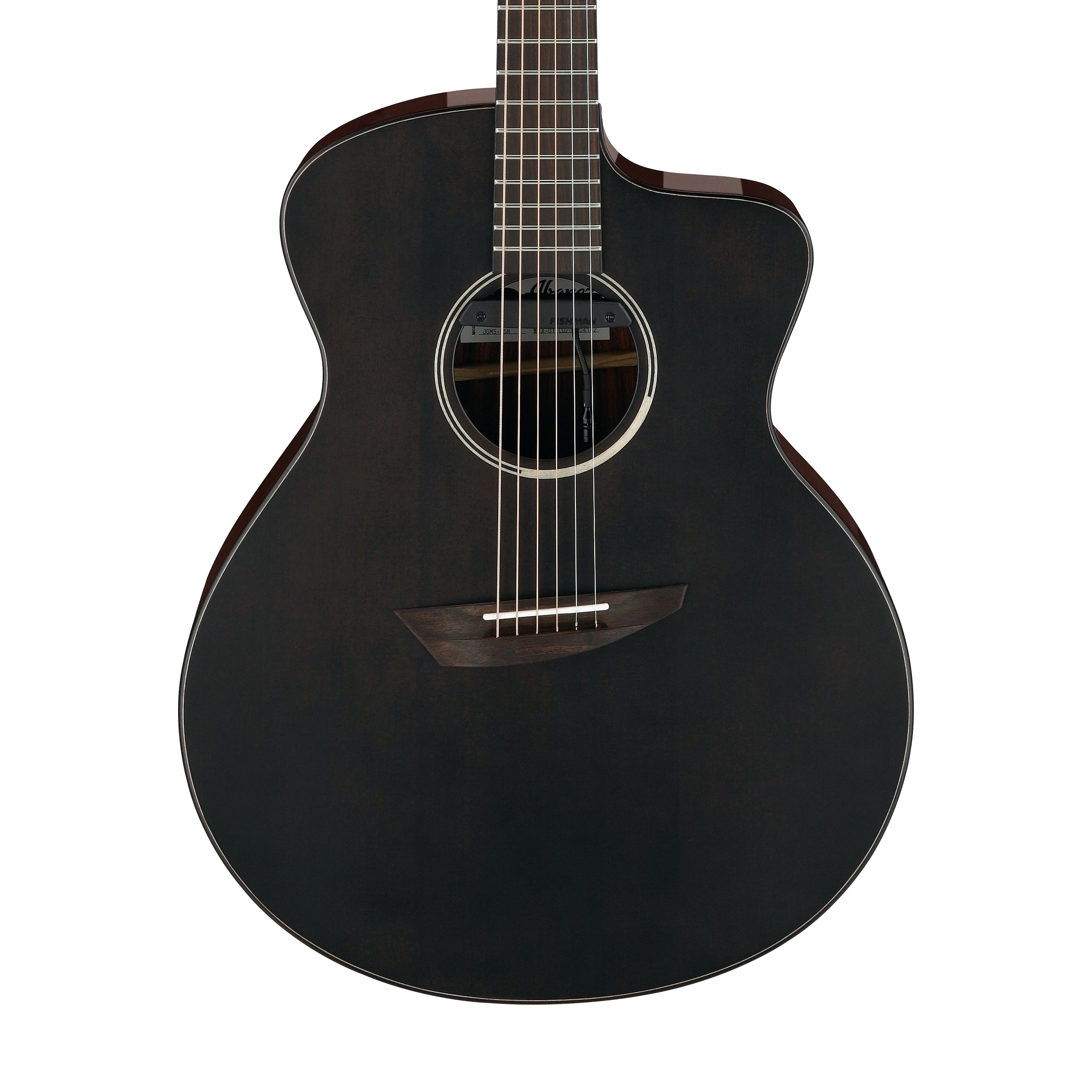 Ibanez Jon Gomm Signature JGM5 Guitar w/Gig Bag, Black Satin Top, Natural High Gloss Back and Sides