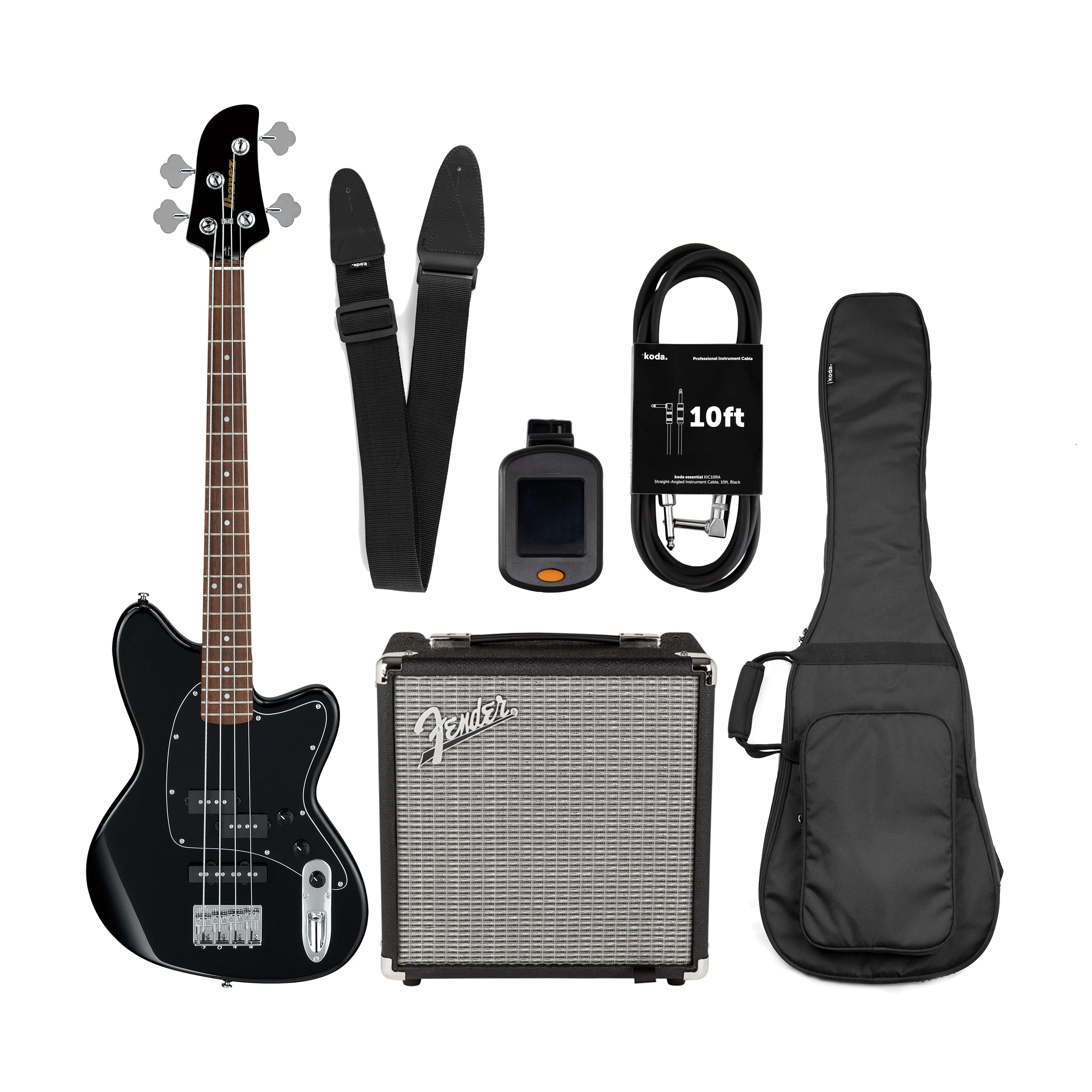 Ibanez TMB30-BK Talman Short Scale Bass Bundle, Black