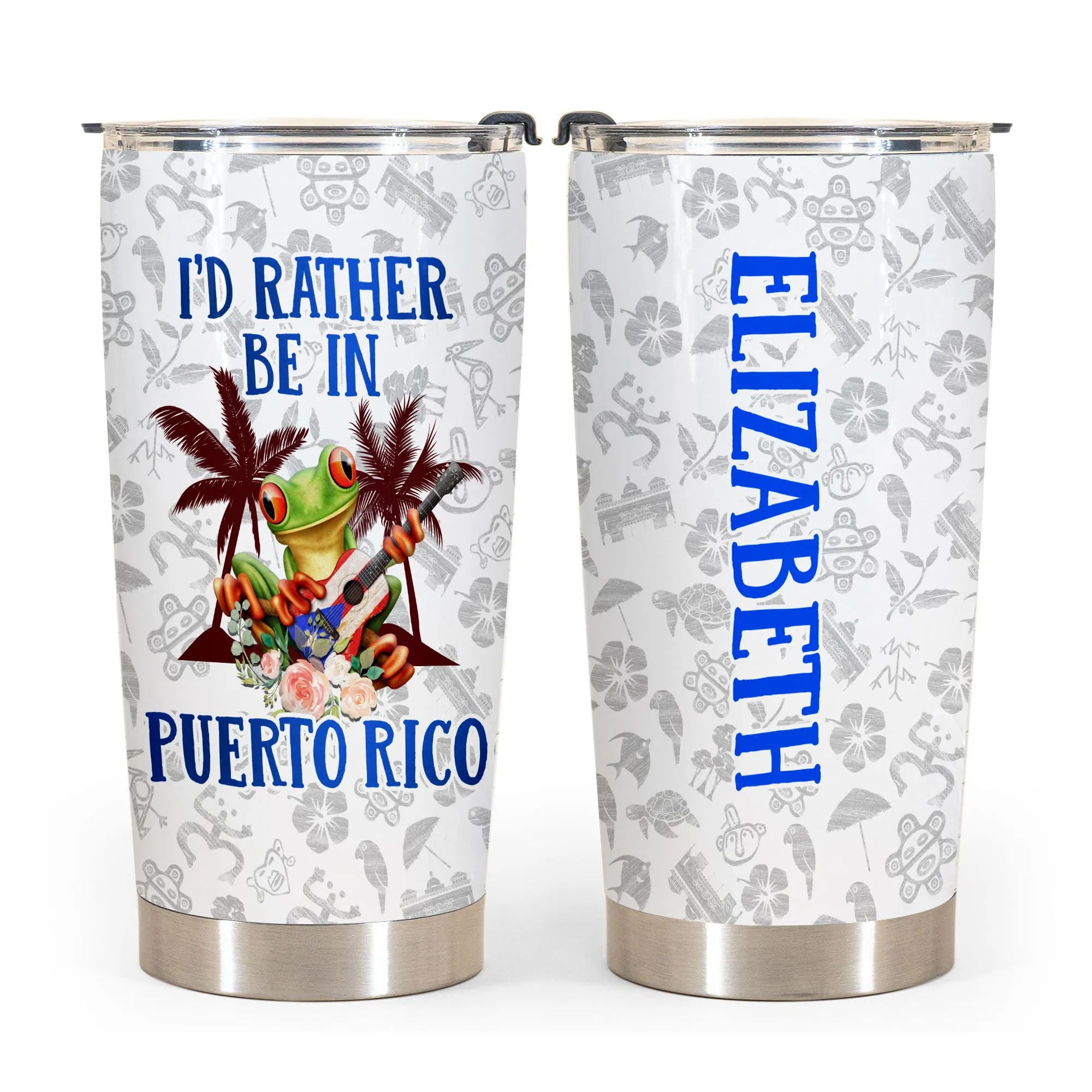 I'D Rather Be In Puerto Rico Personalized Tumbler