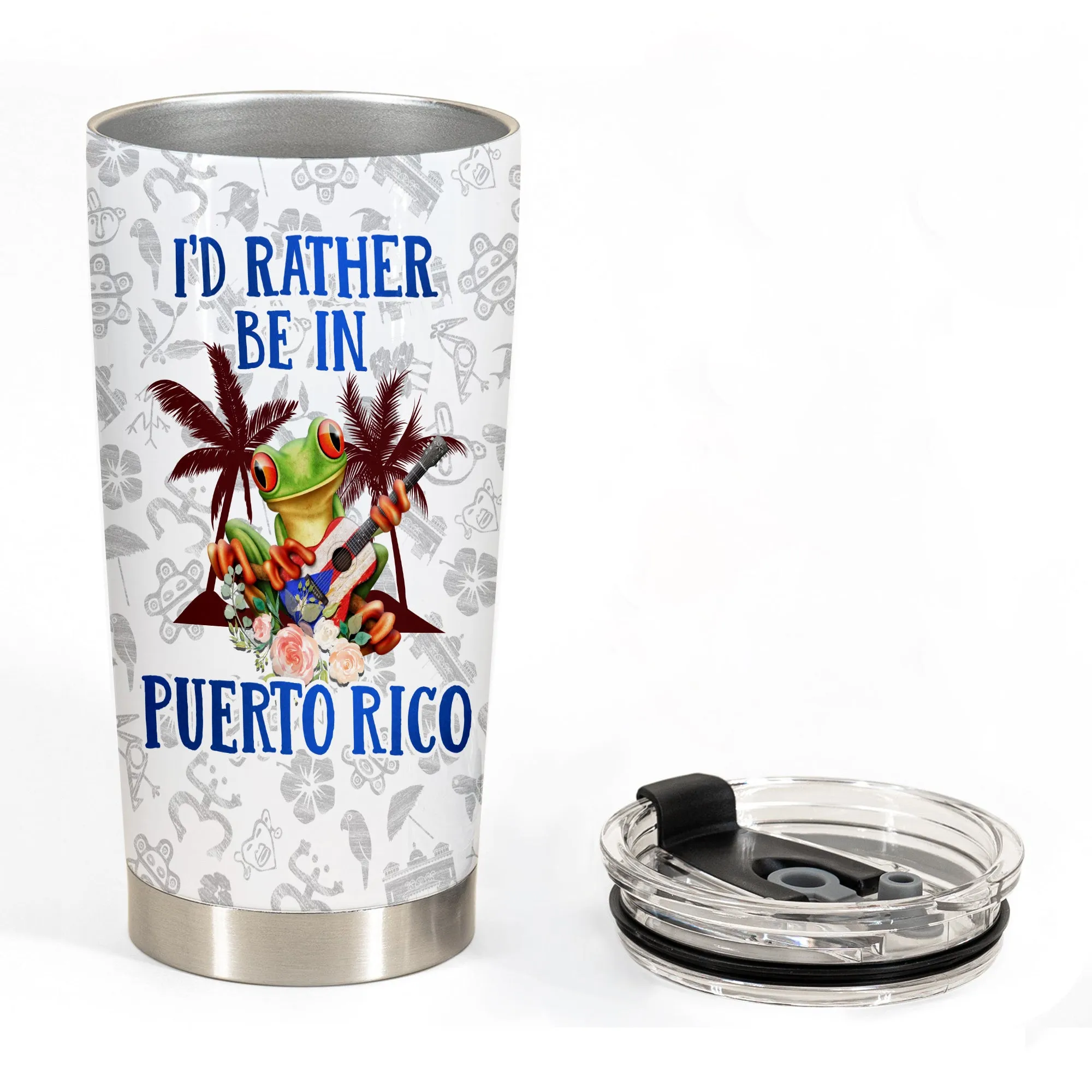I'D Rather Be In Puerto Rico Personalized Tumbler