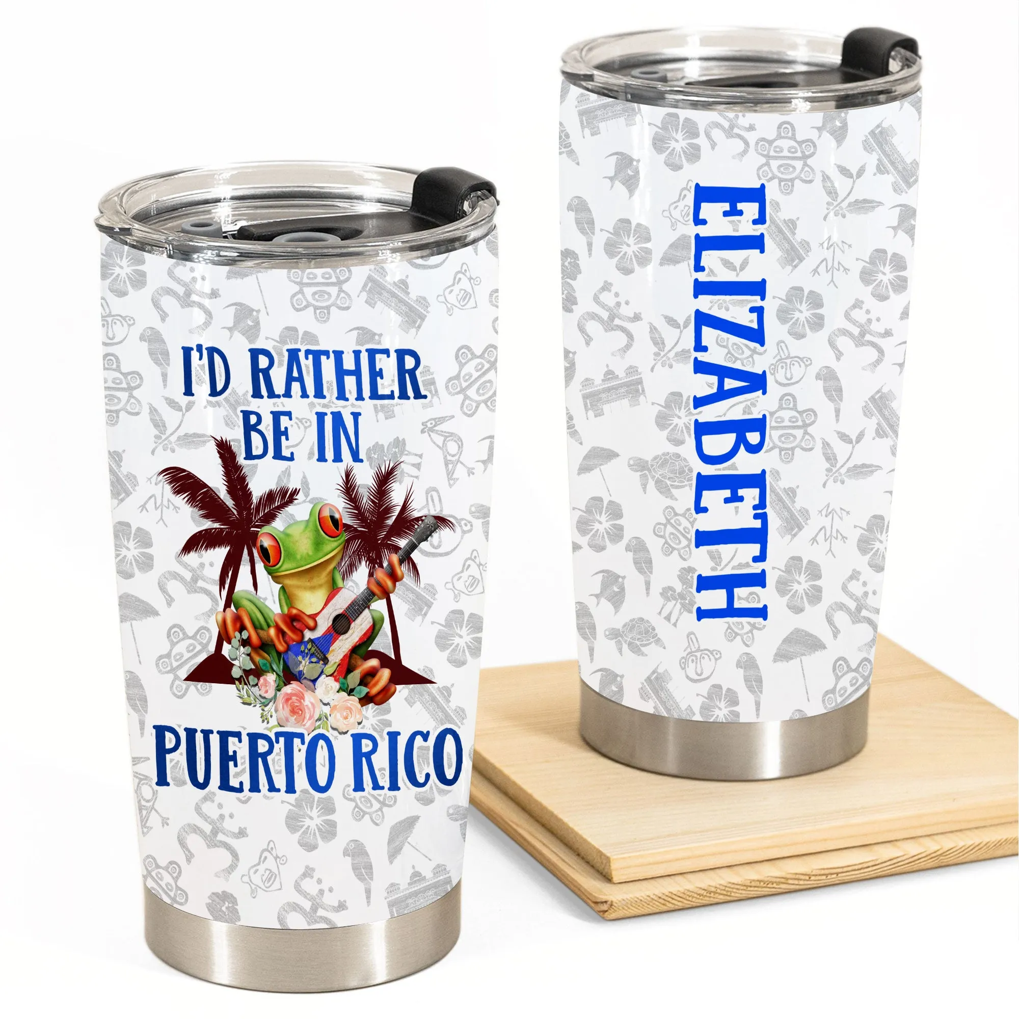 I'D Rather Be In Puerto Rico Personalized Tumbler