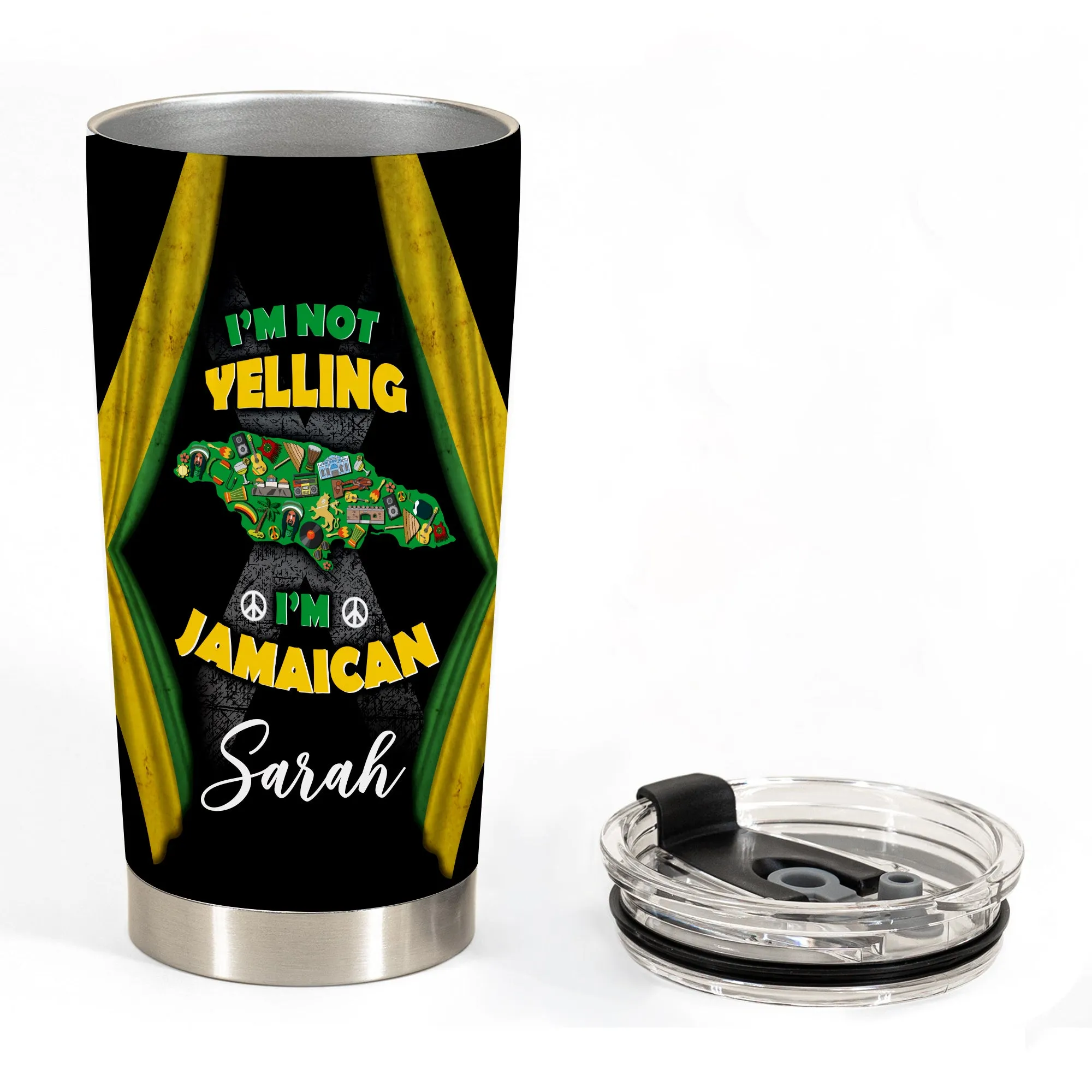 I'm Not Yelling I'm Jamaican Personalized Tumbler